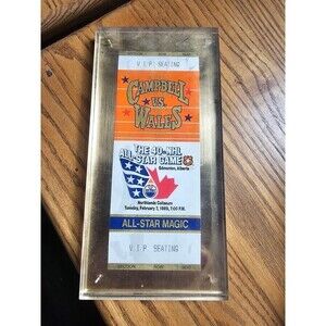 1989 NHL All Star Game in Edmonton FULL VIP Ticket - Gretzky 1G MVP, Lemieux 1A